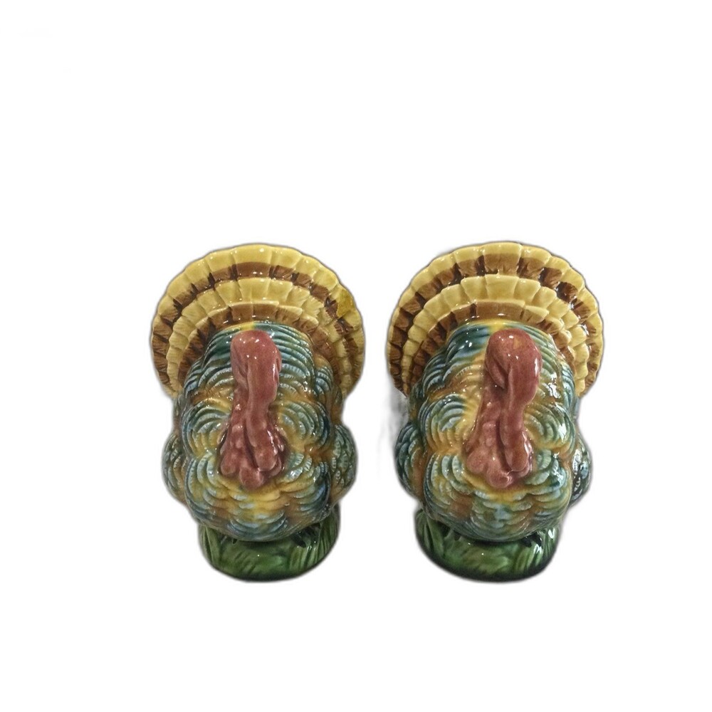 Lefton Male Turkey Salt & Pepper Shakers with Horn of Plenty H7441